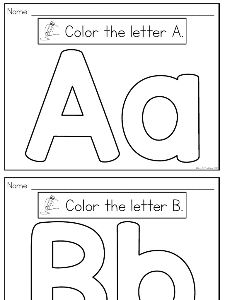 Mixed Case Letter Coloring Pages PDF