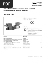 Proportional Directional Valve, Direct Operated Without Electrical Position Feedback Type WRA XE