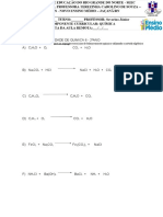 Atividade de Quimica 6 - 2oano BALENCEAMENTO DE EQUAÇÕES PELO MÉTODO ALGÉBRICO