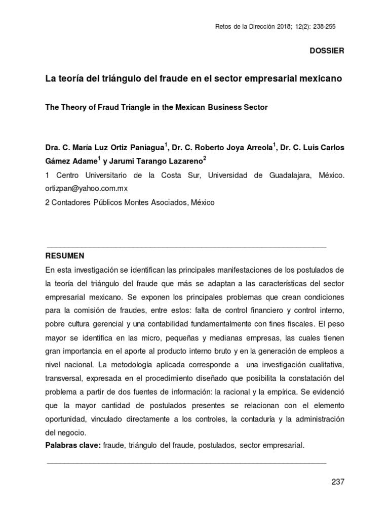 Teoría del Triángulo del Fraude en México | PDF | Pequeñas y medianas ...