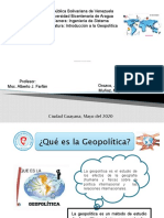 Aspectos Generales Y Teóricos de La Geopolítica Jhordy Orozco Y Miguel Muñoz