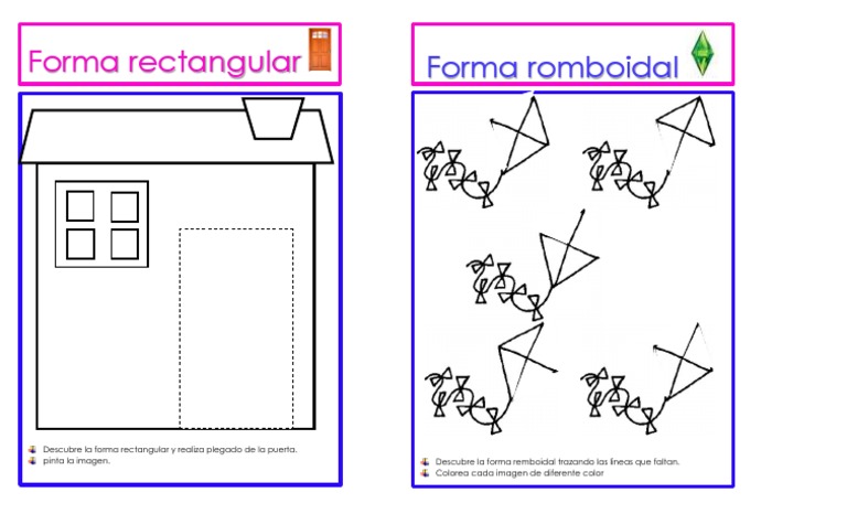 Actividades de figuras rectangulares y romboidales | PDF | Hogar ...