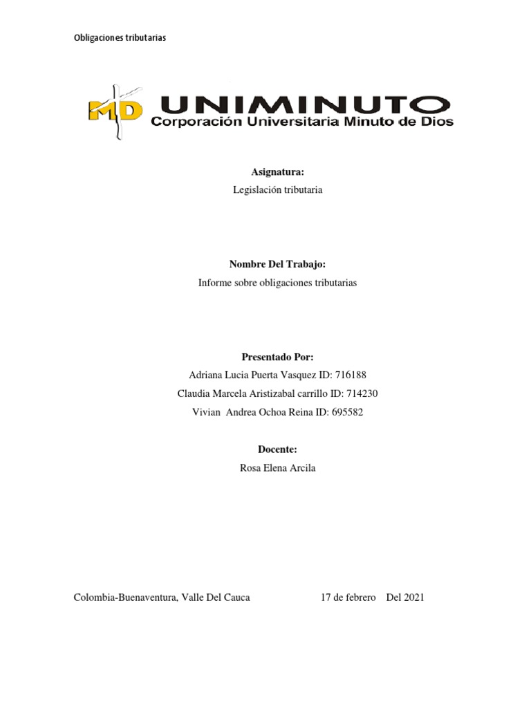 Obligaciones Tributarias en Colombia | PDF | Estatuto de limitaciones ...