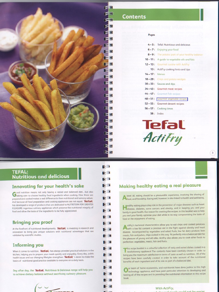 Tefal ActiFry 30 Recipes Foods Cookbooks, Food, & Wine