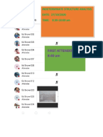 First Attendence at 8:40 Am: Indeterminate Structure Analysis DATE: 27/10/2020 TIME: 8:30-10:00 Am