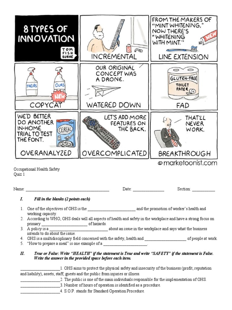 Occupational Health Safety Quiz 1 | PDF | Occupational Safety And ...