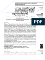 Logistics Service Providers and Corporate Social Responsibility: Sustainability Reporting in The Logistics Industry