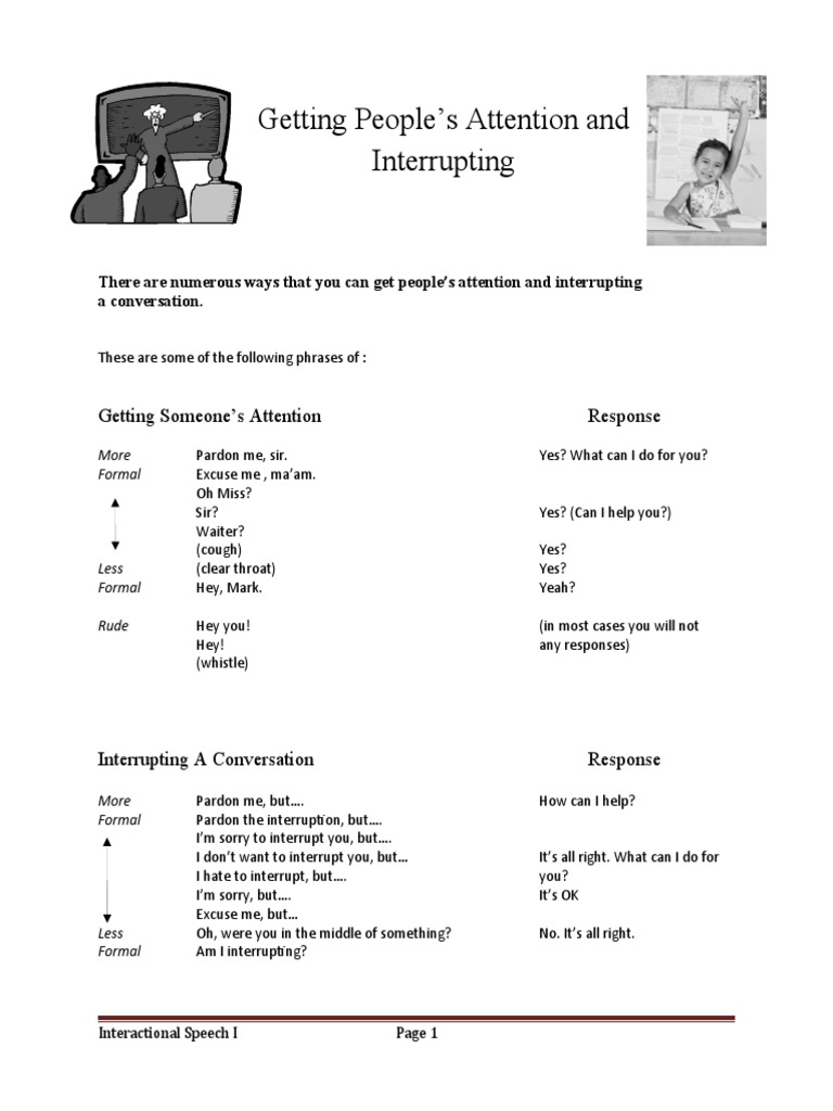 Techniques for Interrupting Conversations | PDF