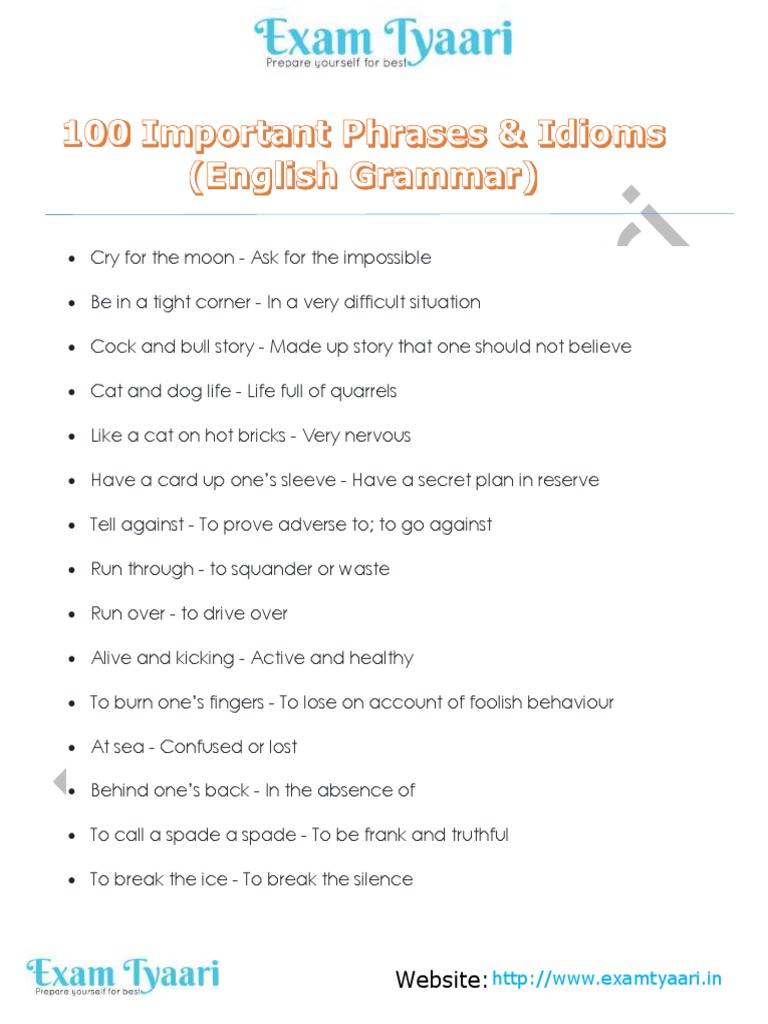 Kick Myself!, English Phrases & Idioms