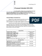 Fees and Payment Schedule 2020-2021: General Policies of School Fees