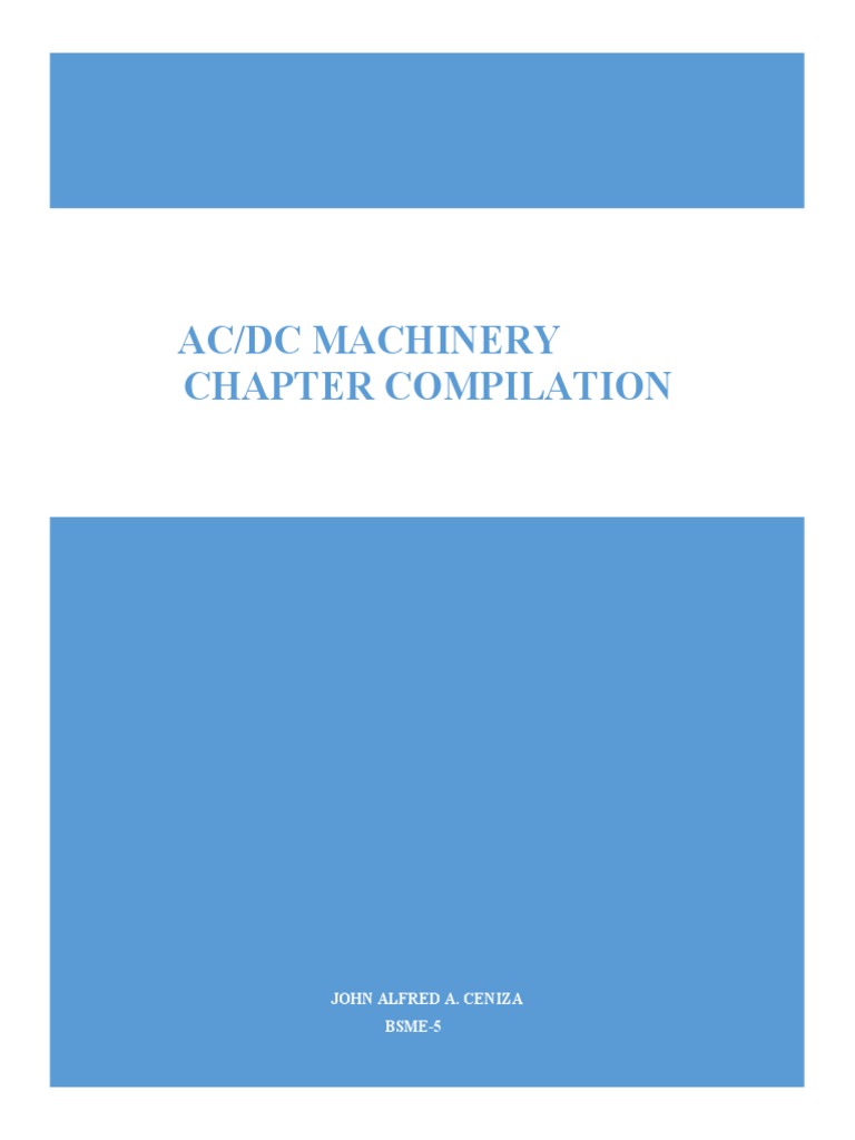 AC/DC Machinery Overview and Principles | PDF | Transformer ...