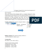 Creating A Database The Syntax For Creating The Database