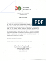 Certificado Laboral y Formulario