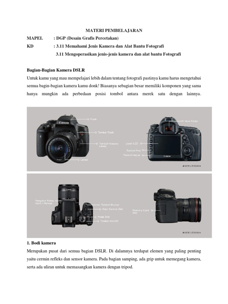Jenis Kamera dan Fungsinya dalam Fotografi | PDF | Game & Aktivitas ...