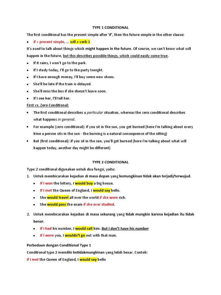 If + Present Simple: Type 1 Conditional | PDF | Syntactic Relationships ...