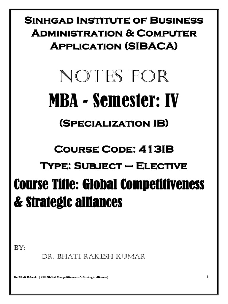 413 Ib GC Notes | PDF | Competitive Advantage | Comparative Advantage