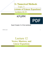 SE301: Numerical Methods: Solution of Systems of Linear Equations