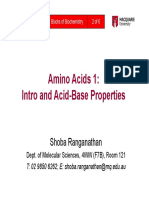 Amino Acids 1: Intro and Acid-Base Properties: Shoba Ranganathan