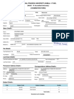 Himachal Pradesh University, Shimla - 171005.: (NAAC - 'A' Accredited University) (Examination Form)