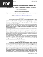 Investigating Students' Attitudes Towards Listening and Speaking in The English Classroom at Al Istiqlal University: An Action Research