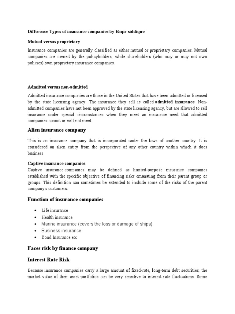 Understanding Insurance Companies | PDF | High Yield Debt | Insurance