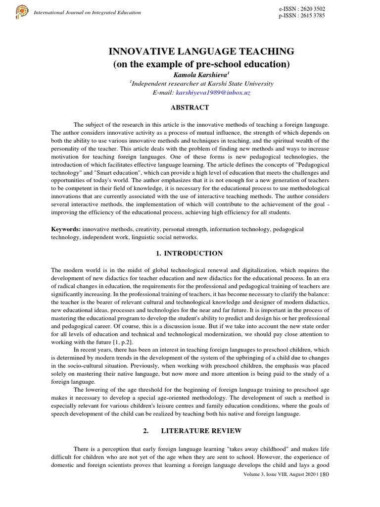 Innovative Language Teaching Methods | PDF | Language Education ...