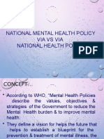 National Mental Health Policy Via Vs Via National Health Policy