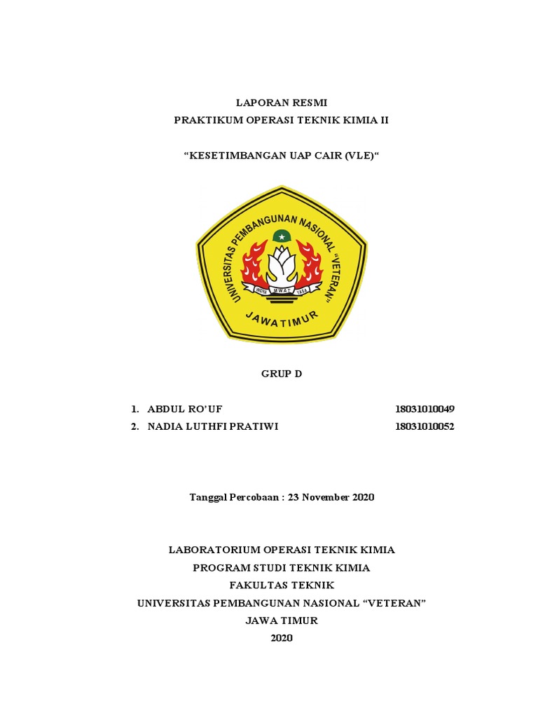 Laporan Resmi Vapor Liquid Equilibrium (VLE) | PDF
