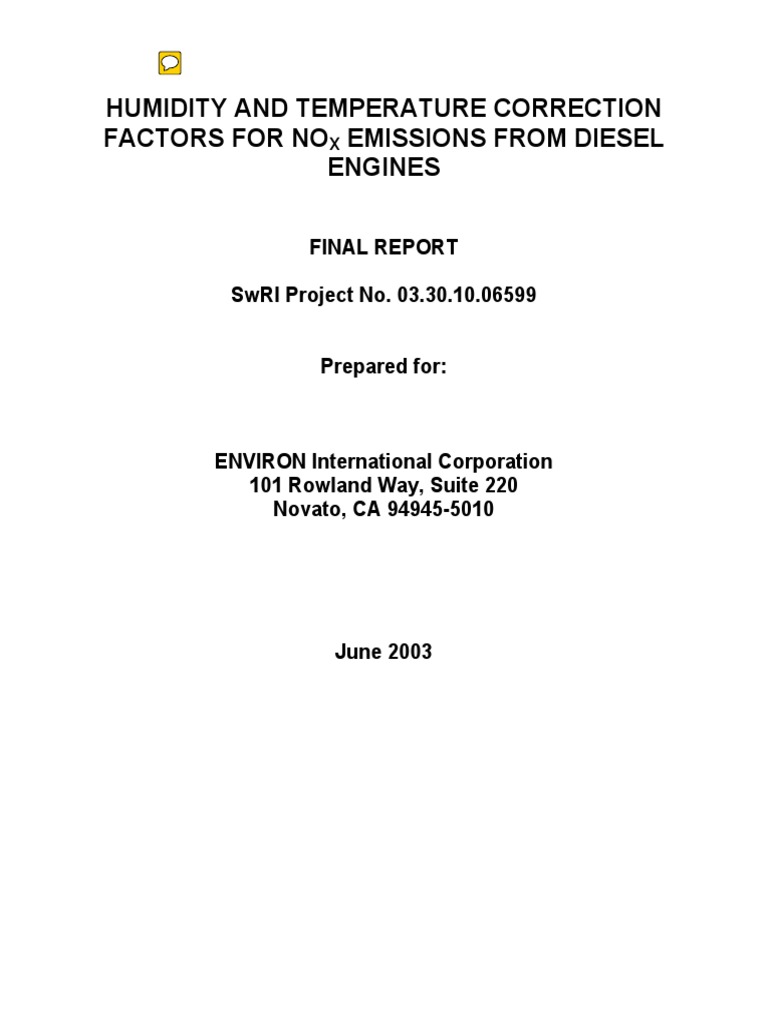 EPPR2117 Humidity and Temperature Correction Factors For NOx From