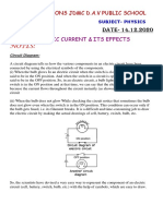 Notes:: Electric Current & Its Effects