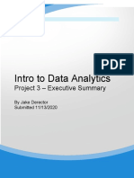 Intro To Data Analytics: Project 3 - Executive Summary