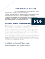 What Is Scope and Delimitation in Research