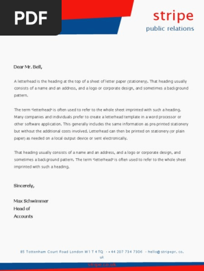 Red Blue Stripes Boxes Company Public Relations Modern Letterhead