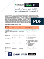 List of Important Sea Ports in India For SSC Railways Banking Exams GK Notes As PDF