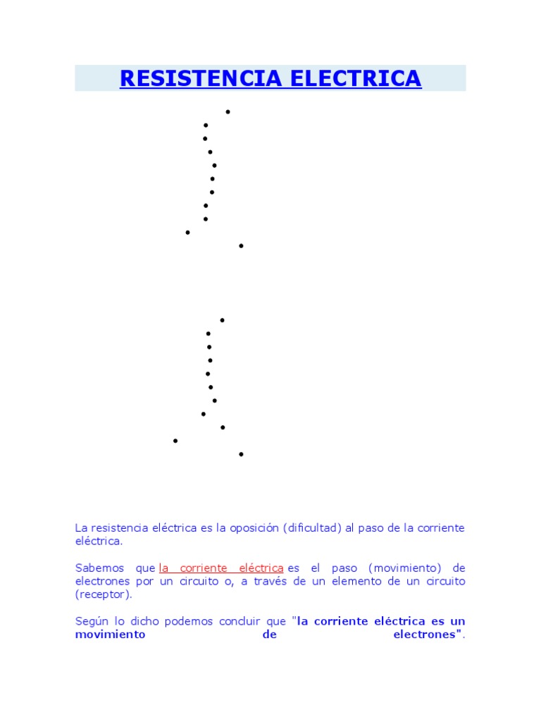 Definición y Función de la Resistencia Eléctrica | PDF | Resistencia ...