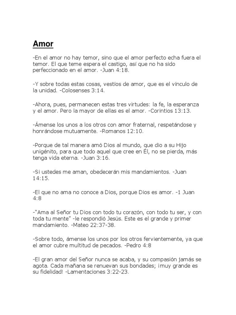 El Amor de Dios en las Escrituras | PDF | Filosofía cristiana | Etica ...