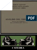 Jorge Lozano, Cristina Peña-Marín, Gonzalo Abril - Análisis Del Discurso · Hacia Una Semiótica de La Interacción Textual (Libro Completo)