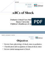 Abcs of Shock: Pediatric Critical Care Medicine Emory University Children'S Healthcare of Atlanta
