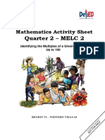Quarter 2 - MELC 2: Mathematics Activity Sheet