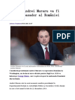 Andrei Muraru Va Fi Noul Ambasador Al României În SUA