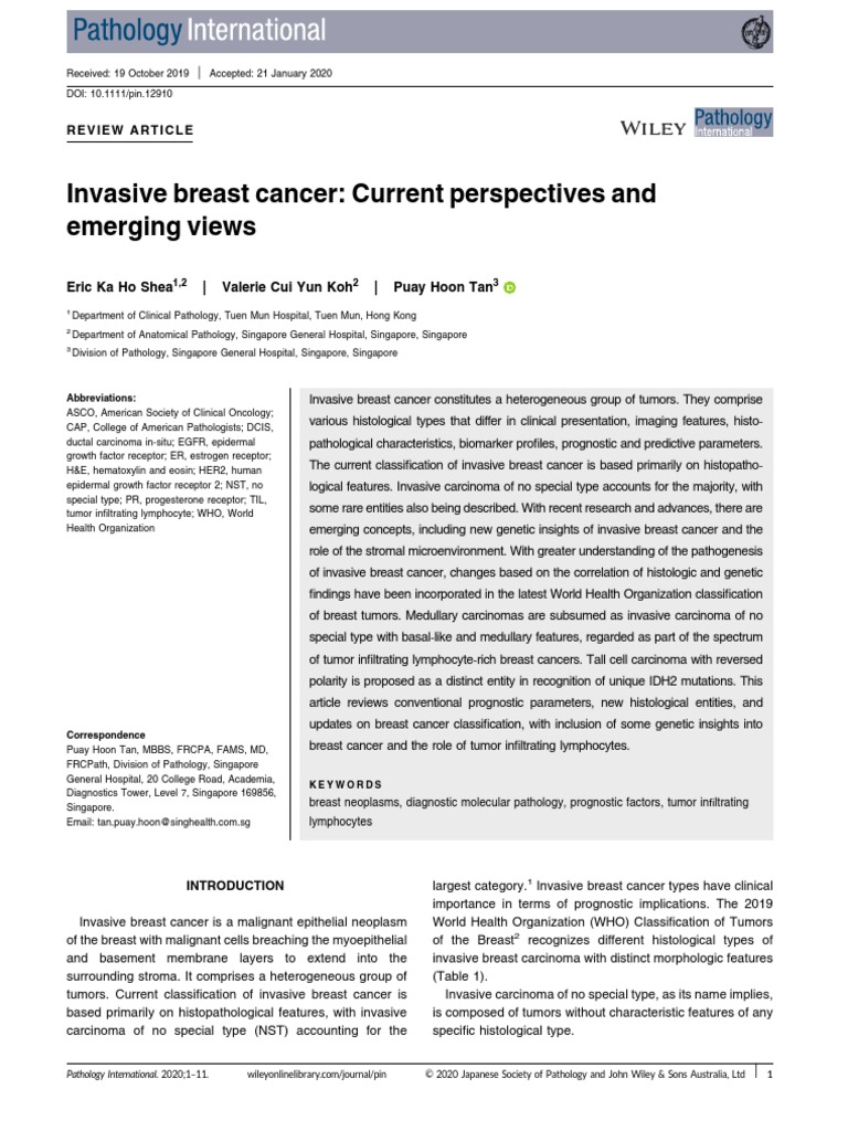 Invasive Breast Cancer: Current Insights | PDF | Metastasis | Carcinoma