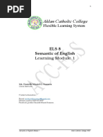 Module 1 ELS Semantic of English Moderated