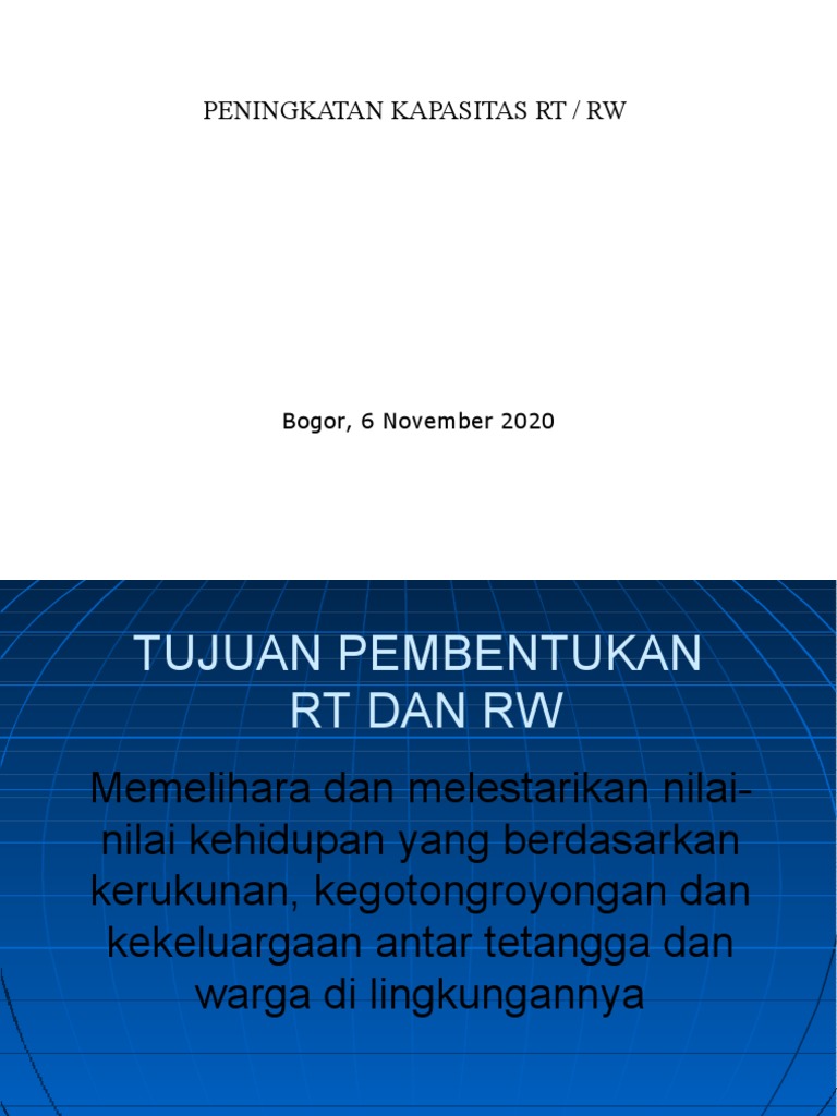 Peningkatan Kapasitas RT/RW di Bogor | PDF