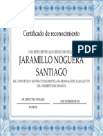 Certificado de Reconocimiento Plan Lector