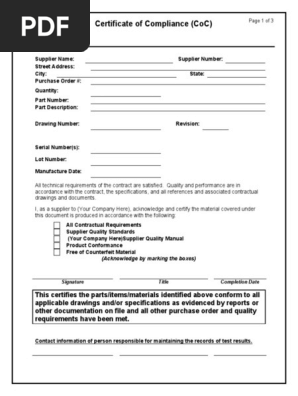 Certificate of Compliance