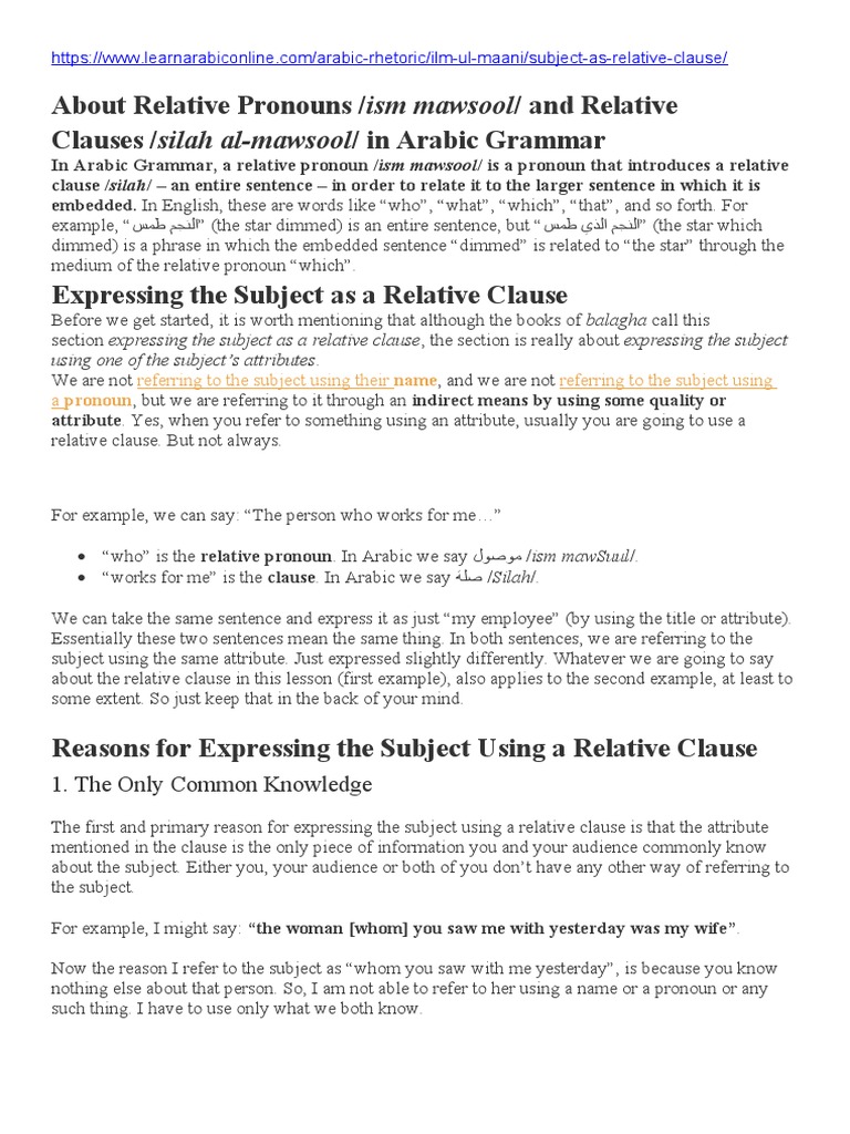 # ISM MOWSUL Web Notes | PDF | Clause | Subject (Grammar)