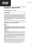 Examiners' Reports 2015: LA3021 Company Law - Zone B