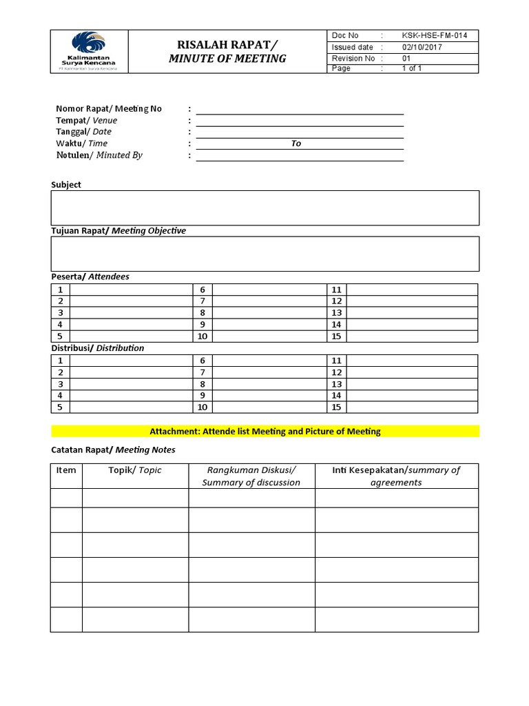 Template Risalah Rapat 2017 | PDF | Technology & Engineering