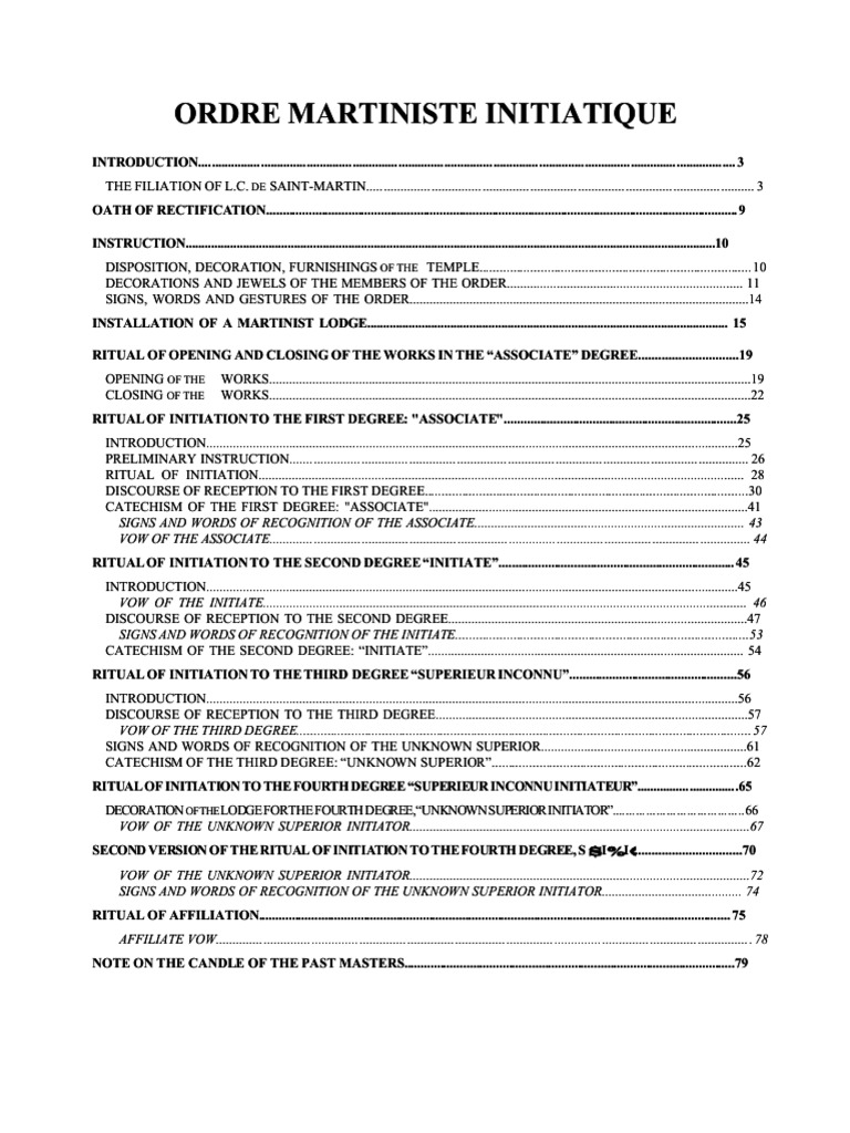 Martinist Order Rituals and Regalia | PDF | Freemasonry | Cultural ...