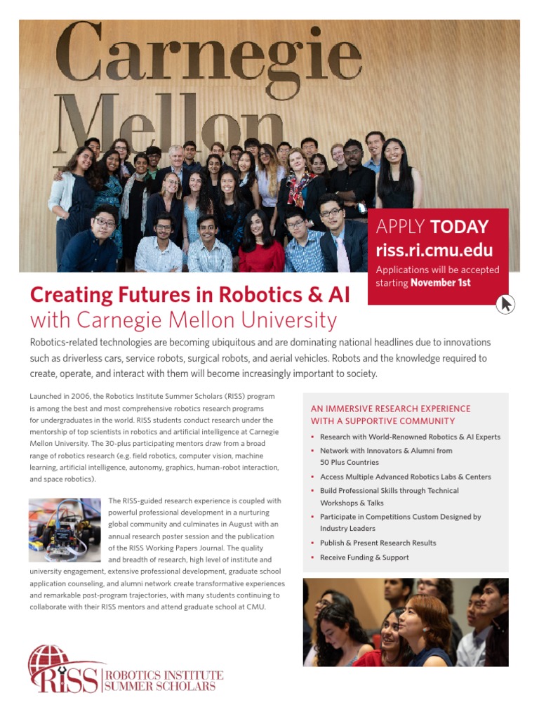 RISS Program at CMU: Research & Innovation | PDF | Robotics | Carnegie ...
